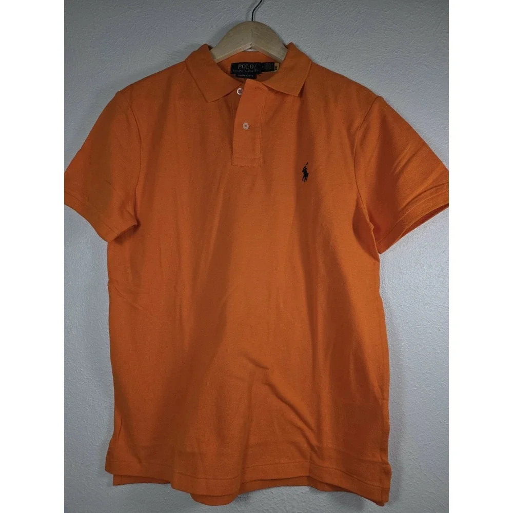 Polo Ralph Lauren Orange Classic Fit Short Sleeve Polo Shirt Men Size Large